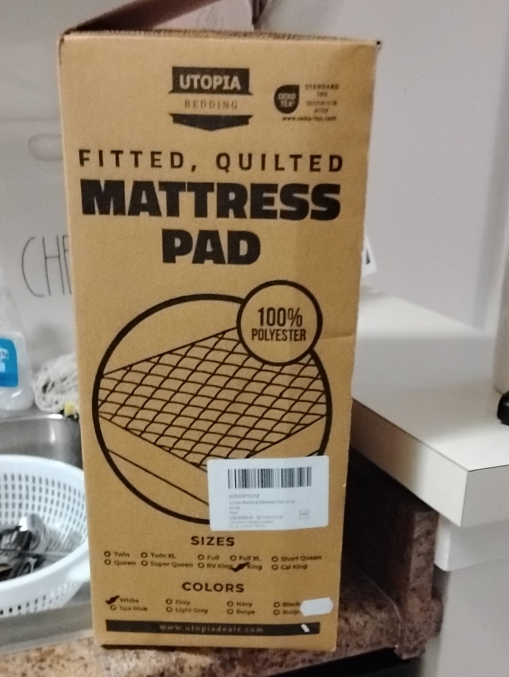 Utopia Bedding Quilted Fitted Mattress Pad - White